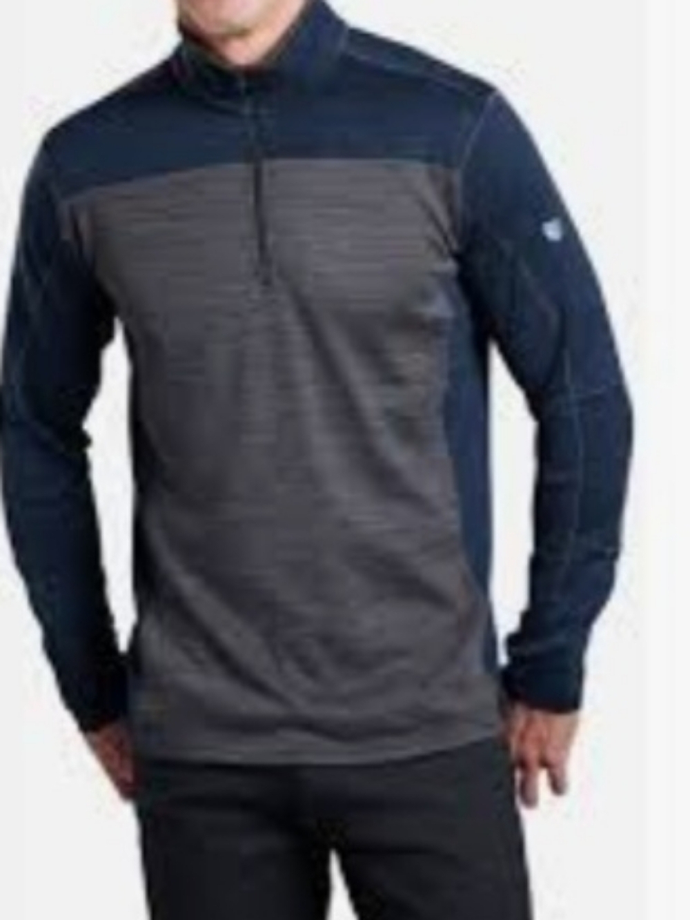 Kuhl Ryzer Pullover Mens XXL Quarter Zip Gray Blue Lightweight Outdoor Hiking